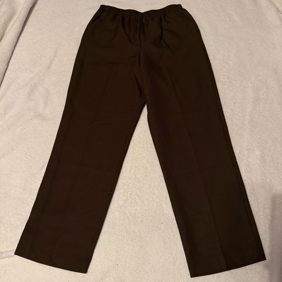 Alfred Dunner Women’s Elastic Waist Pull On Polyester Brown Dress Pants (Sz 12) - Picture 1 of 7